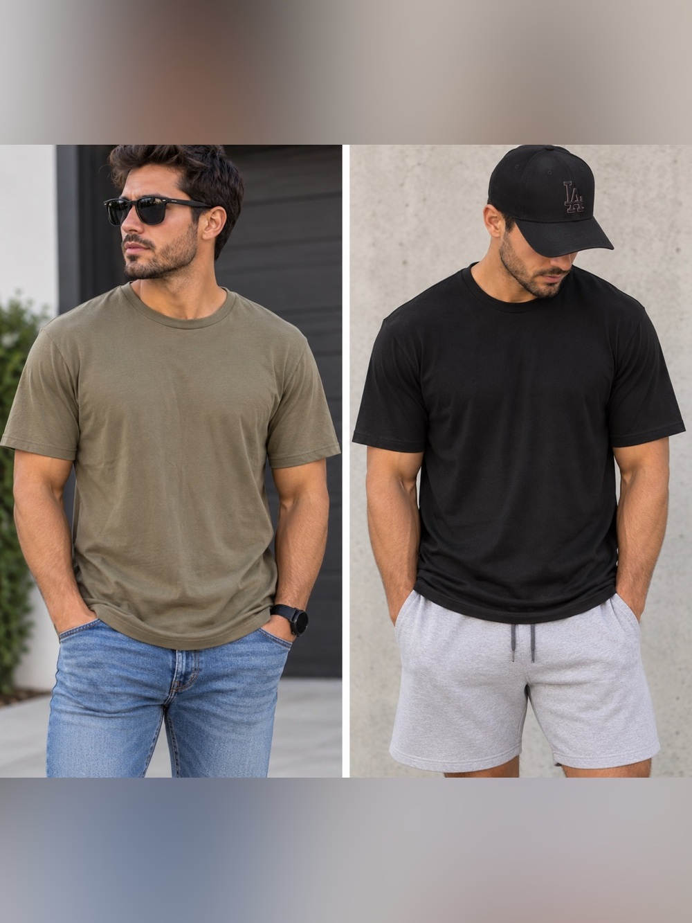 True Classic Men’s T-Shirts – 2-Pack Bundle | Olive Green & Black